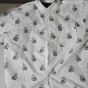 Men's White Printed Casual Shirt